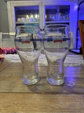 Boston Lager Branded Pint Glasses - Clear (Set of 2) 16 oz